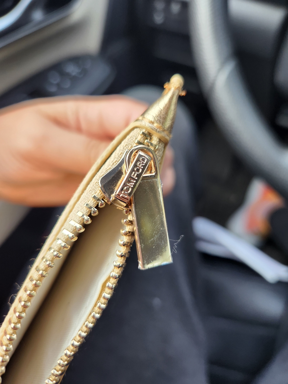 Tom Ford Metallic Gold Cosmetic Pouch - Picture 4 of 4